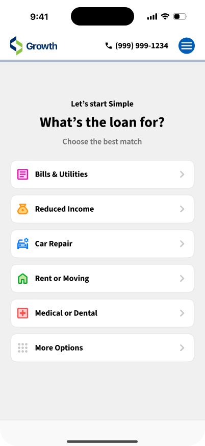 Digital lending platform, screen 6