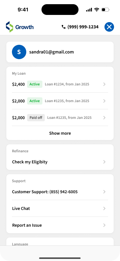 Digital lending platform, screen 13