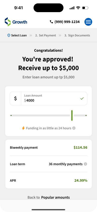 Digital lending platform, screen 18